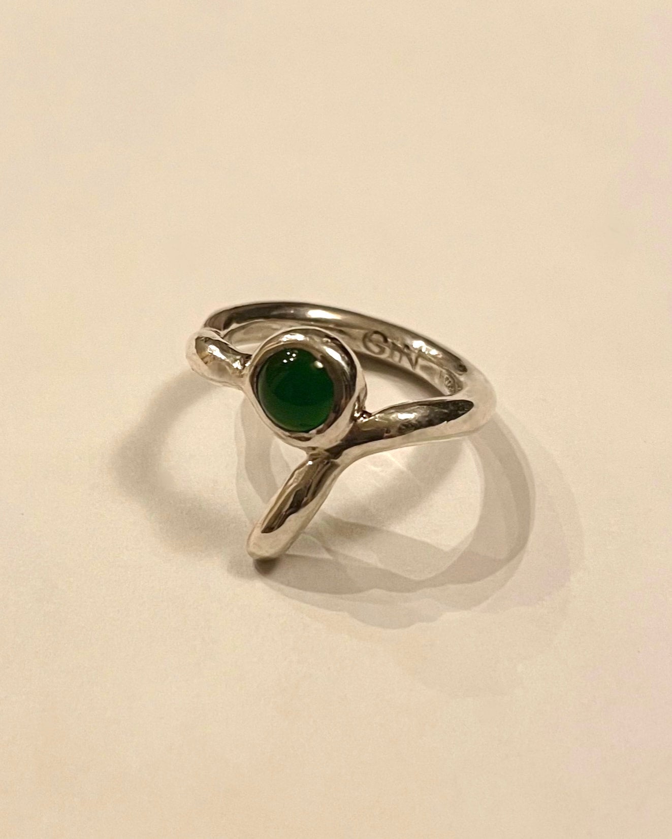 BUD RING / GREEN ONYX